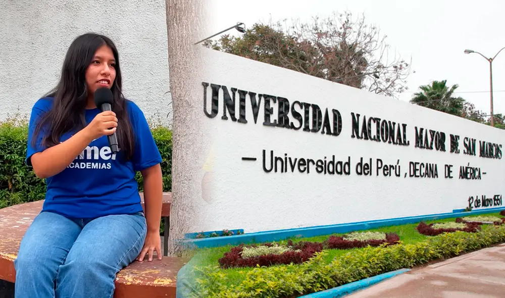Belinda ingresó en su tercer intento a la UNMSM y ocupó el primer puesto de su carrera. Foto: composición LR/YouTube/Chisme Universitario/UNMSM Belinda ingresó en su tercer intento a la UNMSM y ocupó el primer puesto de su carrera. Foto: composición LR/YouTube/Chisme Universitario/UNMSM