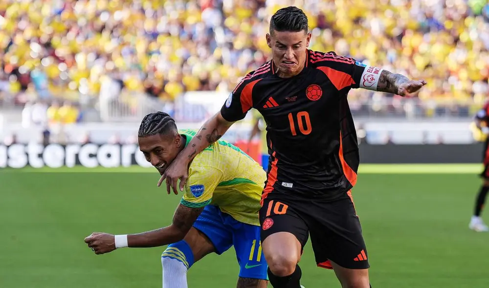El último duelo entre Brasil y Colombia se dio por la Copa América 2024, donde empataron 1 a 1. Foto: AFP