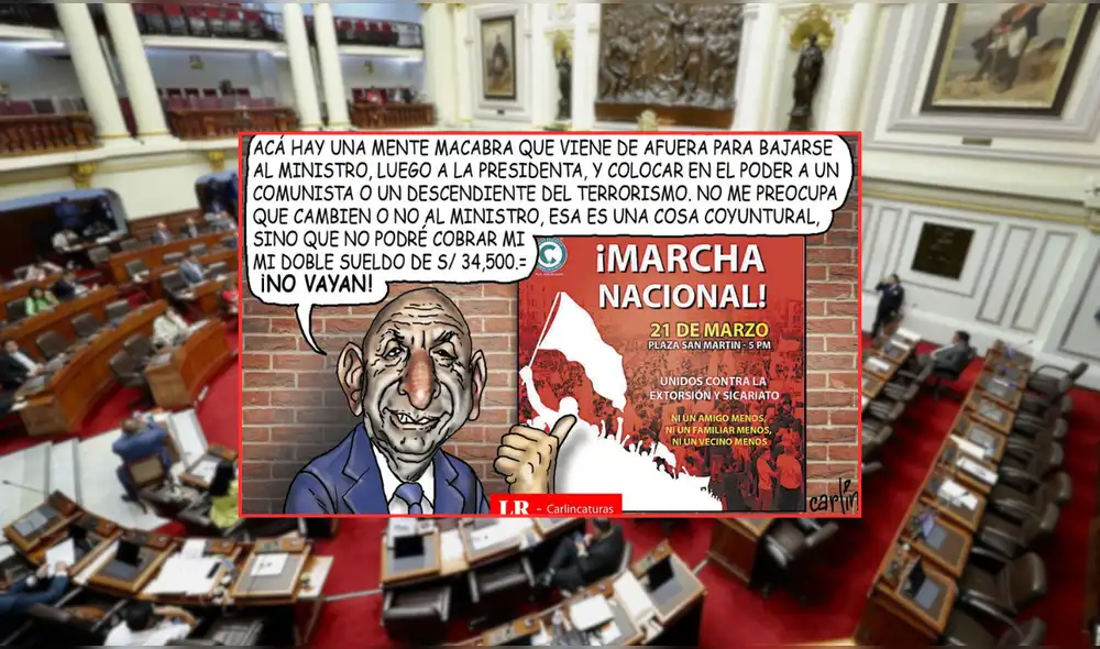 José Cueto minimiza la crisis de inseguridad y acusa una "mente macabra" de pedir renuncia de Santiváñez. | Composición LR..