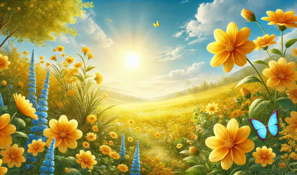 Las flores amarillas son sinónimo de optimismo y renovación, llenando los hogares de vibrantes colores y energía positiva en la llegada de la primavera. Foto: Dall-E