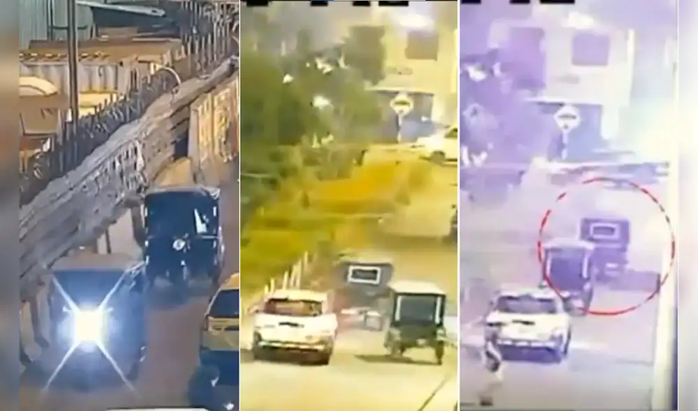 Vehículo menor terminó estrellado contra el poste. Foto: RPP