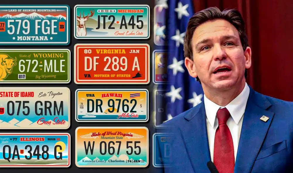 La ley HB 403 aprobada por Ron DeSantis traerá de regreso pasadas matrículas vehiculares en Florida. Foto: Composición LR/CNN/Siempre Auto