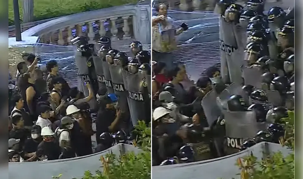 Enfrentamiento se dio por el ingreso a la Plaza San Martín hoy viernes 21 de marzo. Foto: Latina Enfrentamiento se dio por el ingreso a la Plaza San Martín hoy viernes 21 de marzo. Foto: Latina