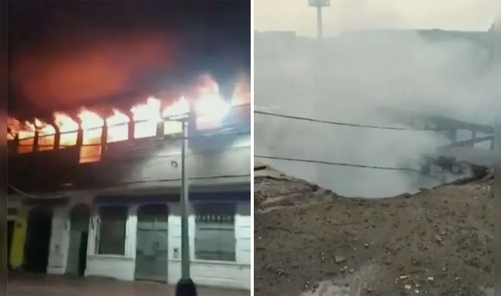 Incendio en Callao se intensificó por el material de madera con el que fue construido el hotel Cochrane. Foto: composición LR/América Incendio en Callao se intensificó por el material de madera con el que fue construido el hotel Cochrane. Foto: composición LR/América