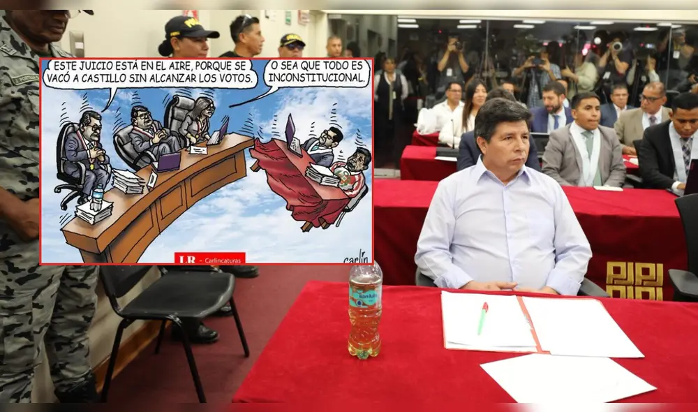 Carlincatura retrata el juicio oral contra Pedro Castillo. Foto: Carlincatura Carlincatura retrata el juicio oral contra Pedro Castillo. Foto: Carlincatura