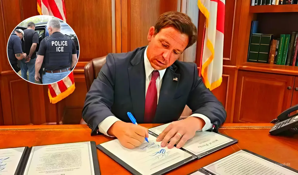 Florida implementó nuevas leyes migratorias que endurecen las sanciones para inmigrantes indocumentados y fortalecen la colaboración con agencias federales. Foto: Composición LR/ICE/El Cronista.