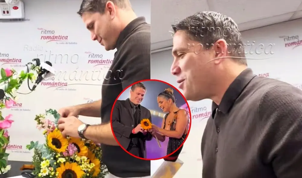 Paco Bazán fue sorprendido en vivo con tierno detalle. Foto: Composición LR/TikTok radio romántica/difusión