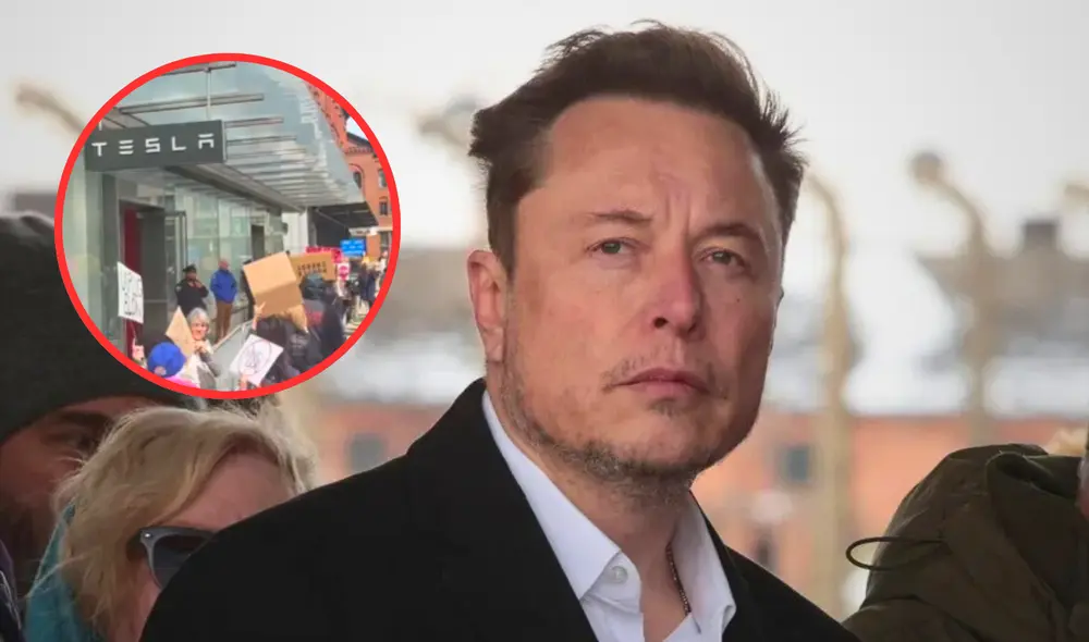 La protesta frente a Tesla en Nueva York pone en evidencia el creciente descontento social por las decisiones tomadas por el Gobierno de Donald Trump, en el que Elon Musk tiene participación en DOGE. Foto: composición LR/EFE