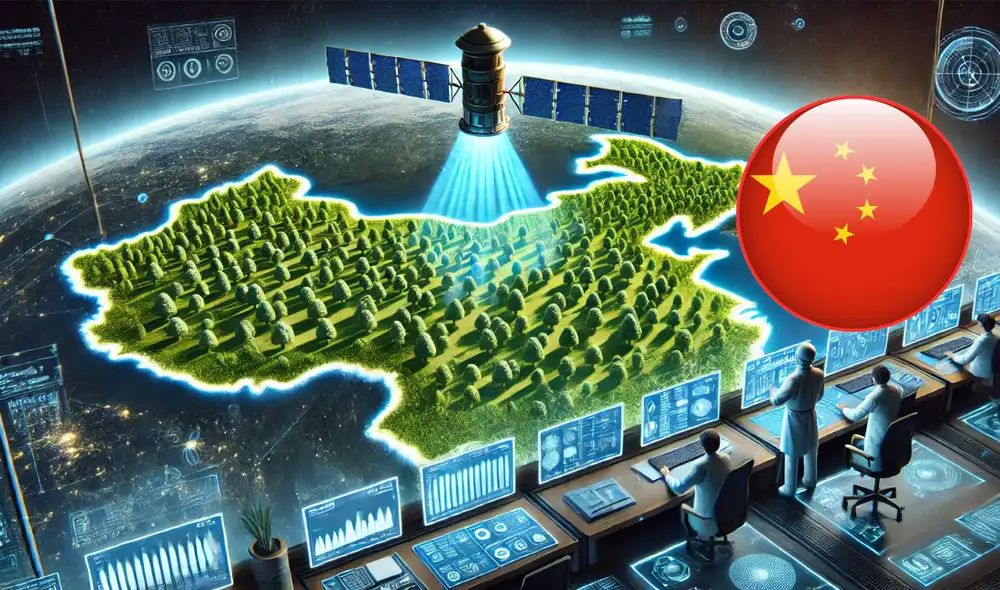 Un equipo de científicos ha logrado contar con precisión todos los árboles de China mediante una tecnología satelital innovadora. Foto: composición LR/chatgpt/Wikipedia