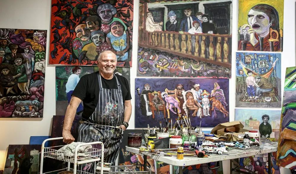 Rafo León dejó la TV en 2017, desde entonces se dedica a la pintura. Fotografía: John Reyes / La República