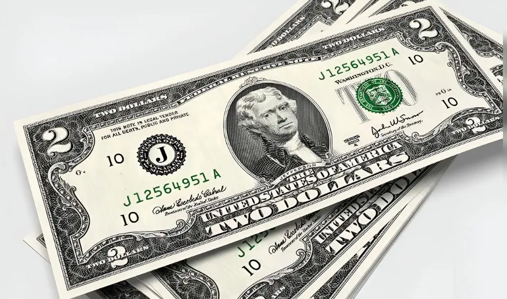 Los billetes de 2 dólares del sigo XIX son las más cotizadas por la numismática en Estados Unidos. Foto: Freepik Los billetes de 2 dólares del sigo XIX son las más cotizadas por la numismática en Estados Unidos. Foto: Freepik