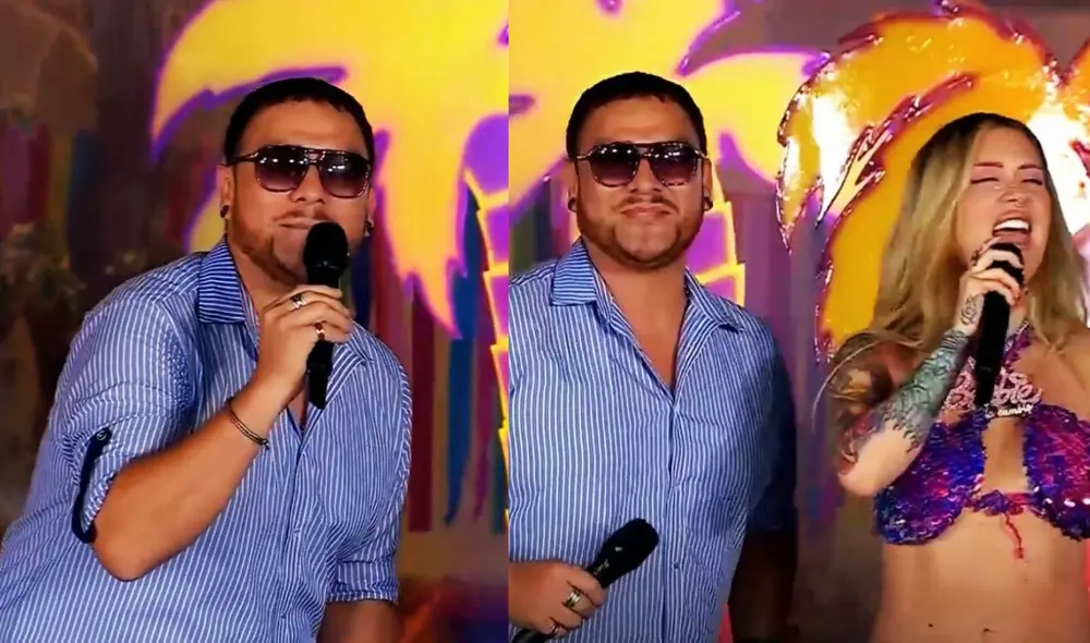 Paul Flores y Leslie Shaw cantaron juntos 'Pendejerete' en 'El reventonazo'. Foto: Composición LR/América TV Paul Flores y Leslie Shaw cantaron juntos 'Pendejerete' en 'El reventonazo'. Foto: Composición LR/América TV