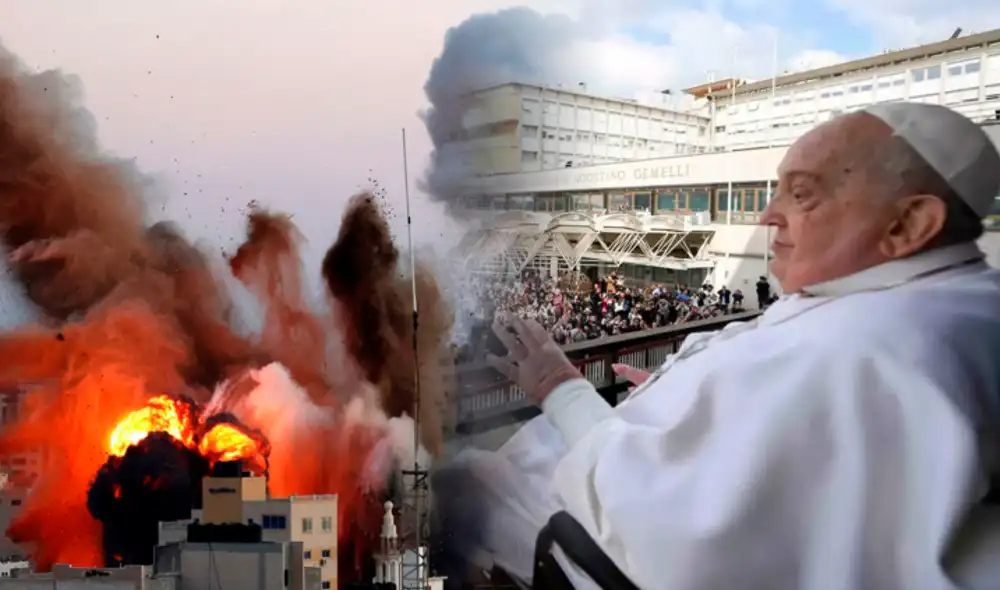 El papa Francisco reaparece tras hospitalización por neumonía: "Gracias a todos". Foto. composición LR