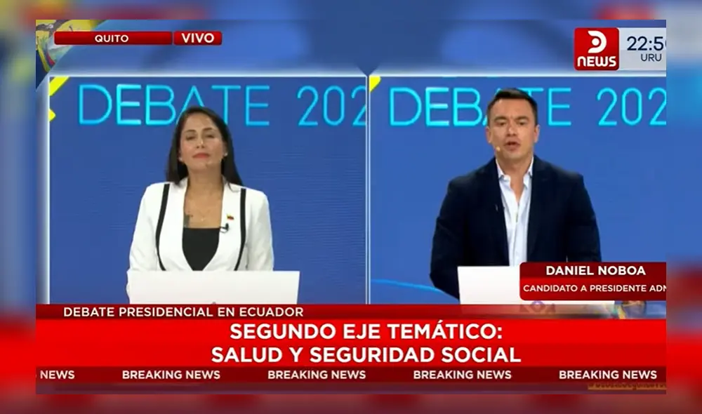 El domingo 23 de marzo, el debate presidencial en Ecuador 2025 reunió a Daniel Noboa y Luisa González. Foto: composición LR/AFP