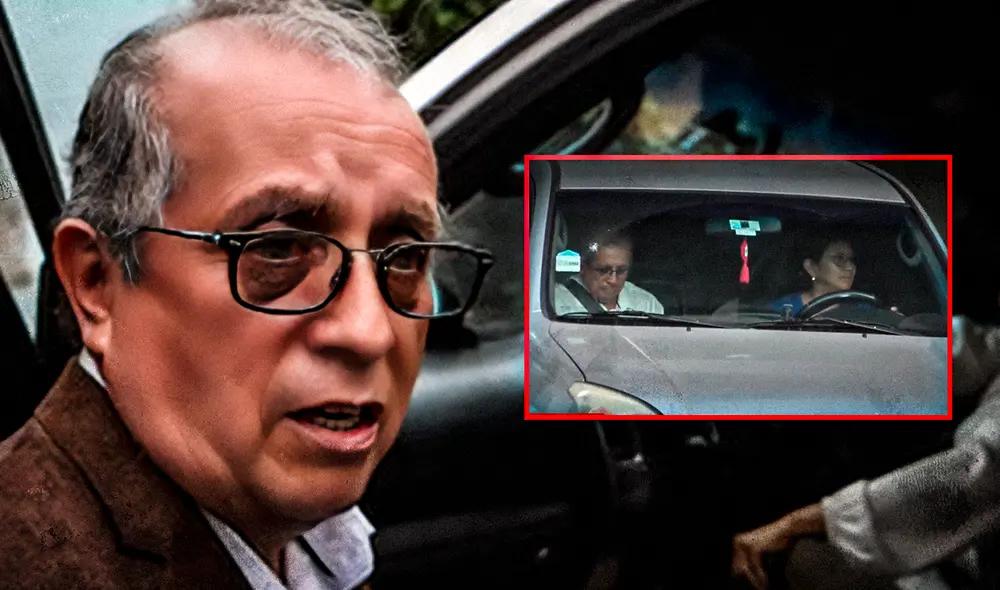 Nicanor Boluarte ingresando al edificio en Miraflores, donde ha sostenido reuniones reservadas con funcionarios del Estado. | Composición: Gerson Cardoso / La República.