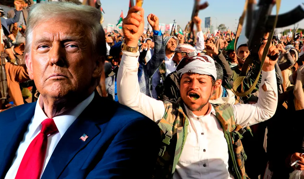 Los bombardeos estadounidenses alcanzaron su décimo día, sin señales de que vayan a cesar, en el marco de una ofensiva liderada por Trump contra el grupo rebelde. Foto: Composición LR.