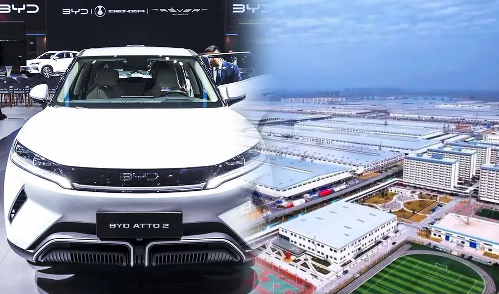 BYD inicia la construcción de una megafábrica en Zhengzhou, China, que no solo producirá vehículos eléctricos, sino que también funcionará como una ciudad autosuficiente. Foto: composición LR/BYD/AFP