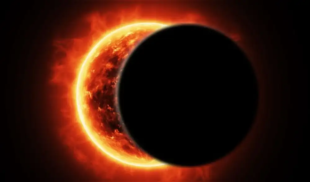 El 29 de marzo se producirá una luna nueva acompañada de un eclipse solar parcial. Foto: difusión.