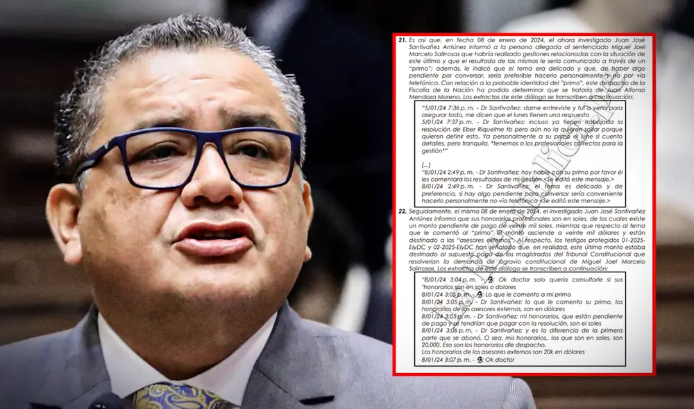 Juan José Santiváñez habría negociado sobornos dentro del Tribunal Constitucional | Composición: Jazmín Ceras / Foto: LR.