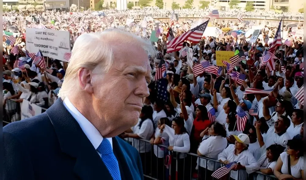 La marcha en Dallas, Texas, está programada para el 10 de mayo contra las políticas de Donald Trump en Estados Unidos. Foto: Composición LR/AFP/megamarcha2025.com La marcha en Dallas, Texas, está programada para el 10 de mayo contra las políticas de Donald Trump en Estados Unidos. Foto: Composición LR/AFP/megamarcha2025.com