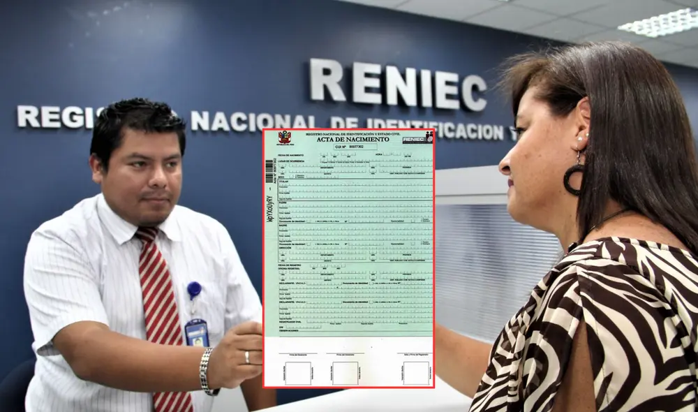 Puedes obtener una copia certificada de partida de nacimiento en Perú a través de la web de Reniec o, de forma presencial, en sus oficinas. Foto: composición LR/Andina/Reniec