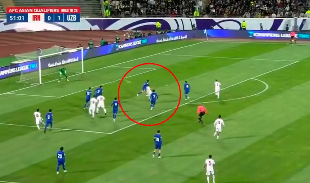 Mehdi Taremi fue titular en el Irán vs Uzbekistán. Foto: captura de X