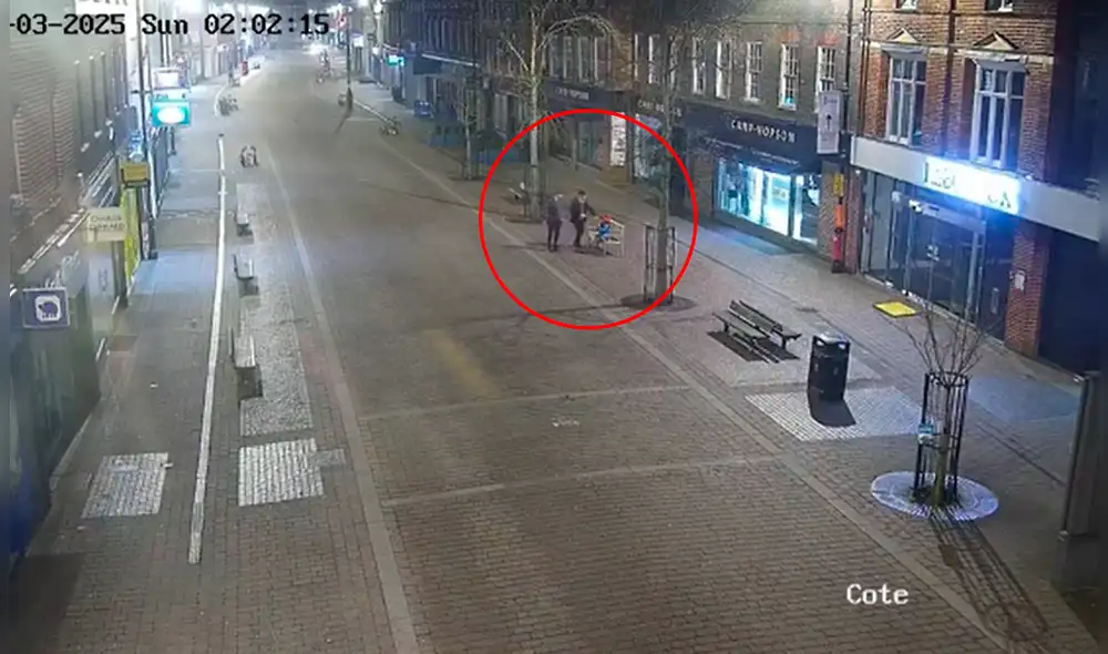 Los implicados abordaron un taxi y trasladaron la parte robada del oso hasta la base de la RAF Odiham. Foto: Policía de Thames Valley a través de Storyful.