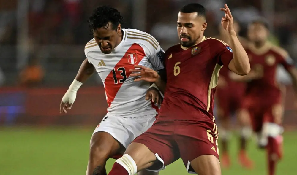 Perú visitó a Venezuela en Maturín por las Eliminatorias Sudamericanas 2026. Foto: AFP