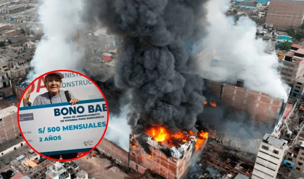 Gobierno entrega bonos de emergencia a familias afectadas por incendio en Barrios Altos. Foto: composición LR/Andina.