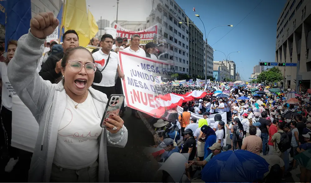 Comerciantes de Mesa Redonda protestan contra Ordenanza Municipal 2711 que limita el comercio mayorista en el Centro Histórico de Lima. Foto referencial: composición La República.
