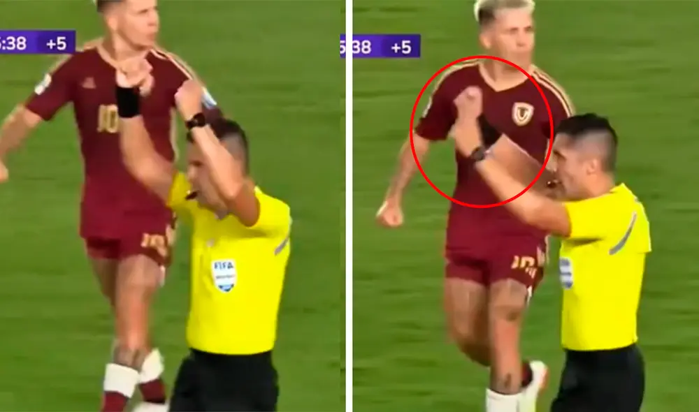 Árbitro chileno Cristian Garay fue tuvo hasta tres polémicas en el Perú vs Venezuela. Foto: composición LR/captura de TikTok