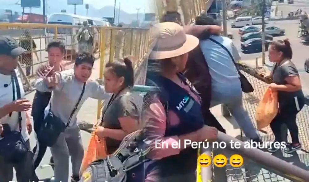Los cobradores de combi se enfrascaron en una pelea por ganarse a la pasajera. Foto: composición LR/ TikTok / @beatriz.valerio48
