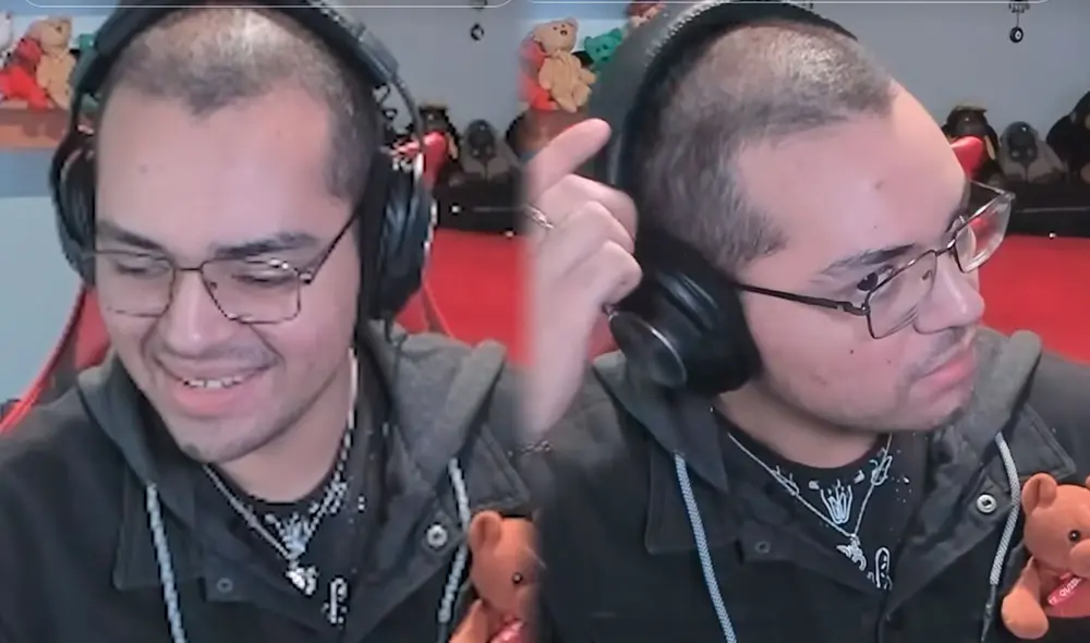 Los usuarios de TikTok se quedaron sorprendidos por la marca que habían dejado los auriculares en la cabeza del Streamer. Foto: composición LR/ TikTok / @chimparoncito