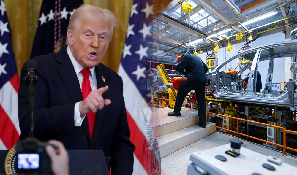 El presidente Donald Trump anunció aranceles del 25% a automóviles importados que no se fabriquen en Estados Unidos, buscando proteger la economía local. Foto: Integra Noticias