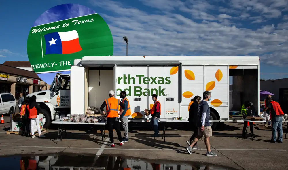 Texas ofrece despensas gratuitas hasta el 28 de marzo para familias en situación vulnerable. No se requiere documentación para acceder. Foto: composición LR/Dallas Morning News