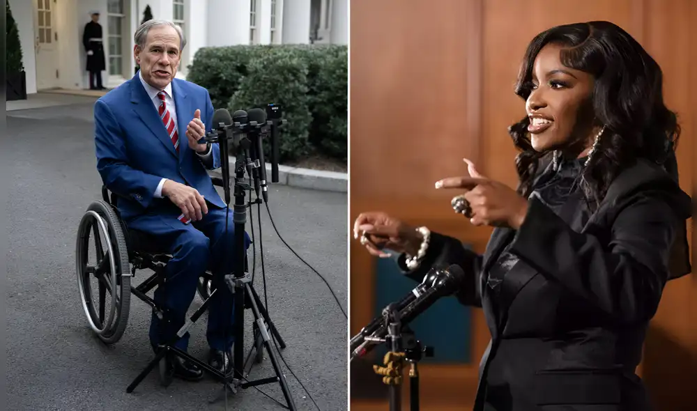 Jasmine Crockett intentó justificar su declaración contra el gobernador de Texas, Greg Abbott, y su discapacidad motora. Foto: Nathan Hunsinger/AFP