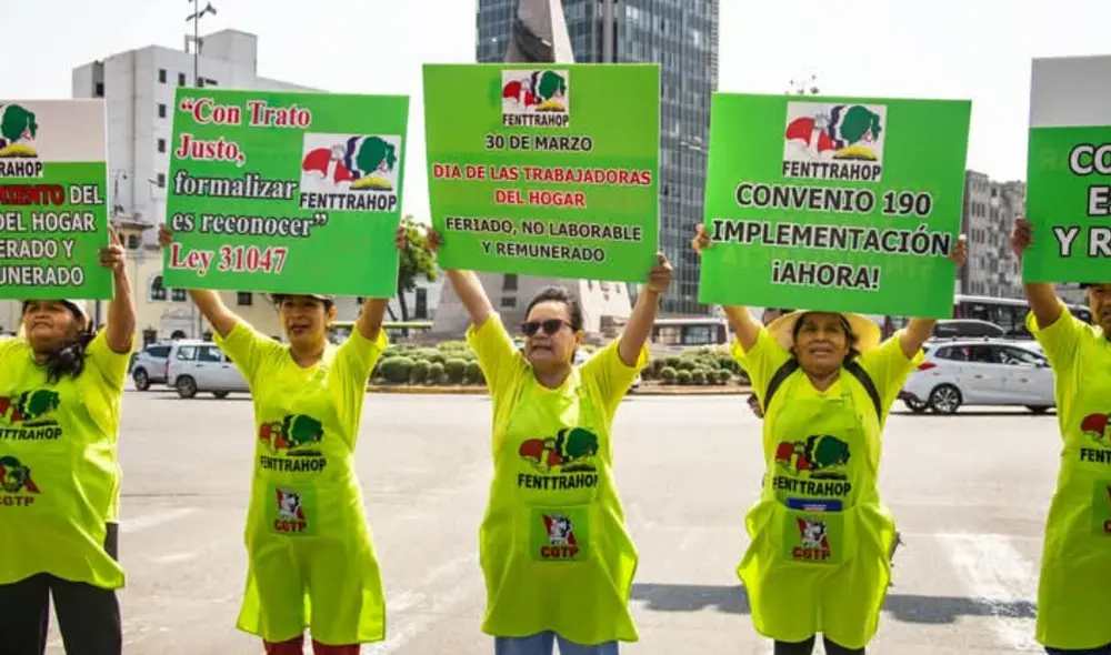 Trabajadoras del Hogar en Perú tienen derecho a feriado remunerado los 30 de marzo. Foto: Fenttrahop Trabajadoras del Hogar en Perú tienen derecho a feriado remunerado los 30 de marzo. Foto: Fenttrahop