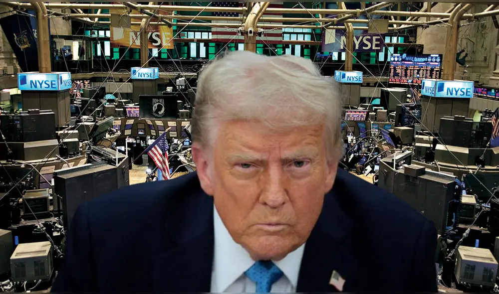 Bolsa de Nueva York cae tras anuncio de aranceles de Trump a vehículos no fabricados en Estados Unidos. Foto: composición LR Bolsa de Nueva York cae tras anuncio de aranceles de Trump a vehículos no fabricados en Estados Unidos. Foto: composición LR