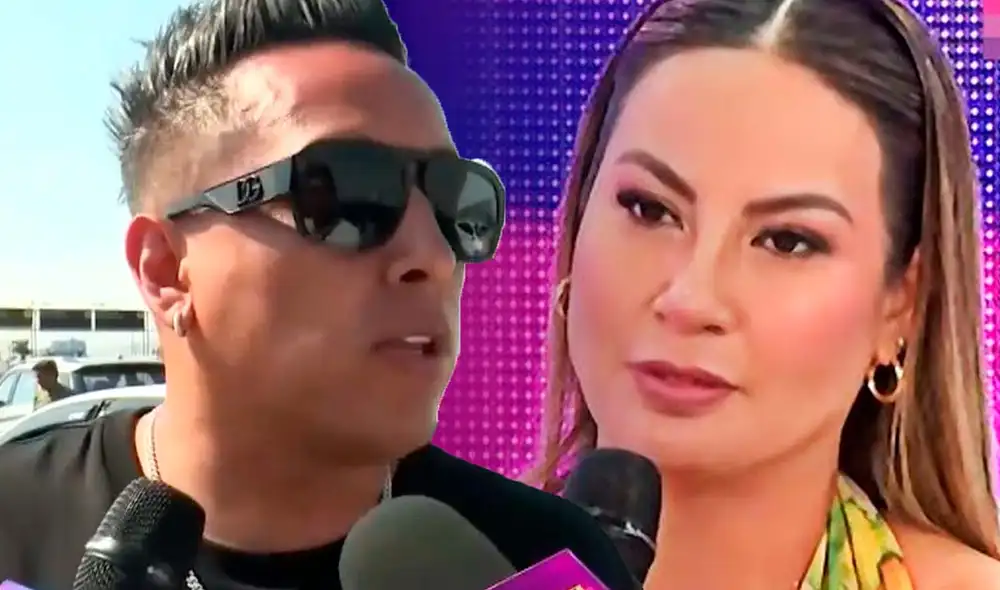 Pamela López y Christian Cueva nuevamente enfrentados. Foto: Composición LR/Captura/YouTube