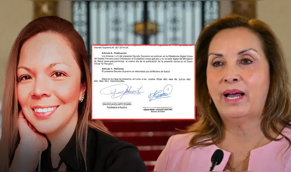 Patricia Muriano confirmó ante la Fiscalía que al menos tres decretos supremos se habrían firmado con la rúbrica falsificada de Dina Boluarte mientras la mandataria se recuperaba de cirugías estéticas. | Composición LR.