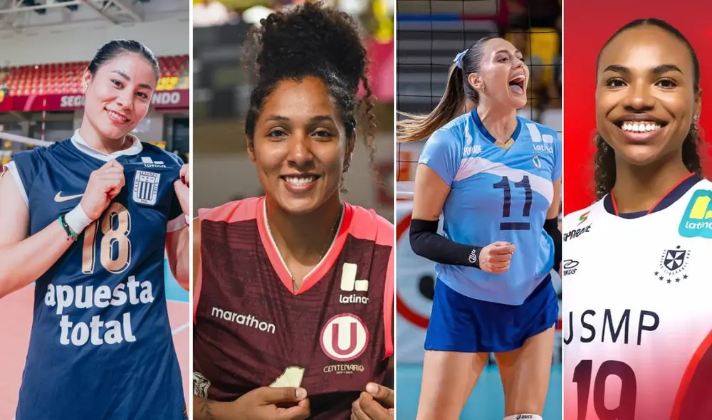 Universitario, Alianza, Regatas y San Martín están en los primeros lugares de la tabla de la liga de vóley. Foto: composición GLR Universitario, Alianza, Regatas y San Martín están en los primeros lugares de la tabla de la liga de vóley. Foto: composición GLR