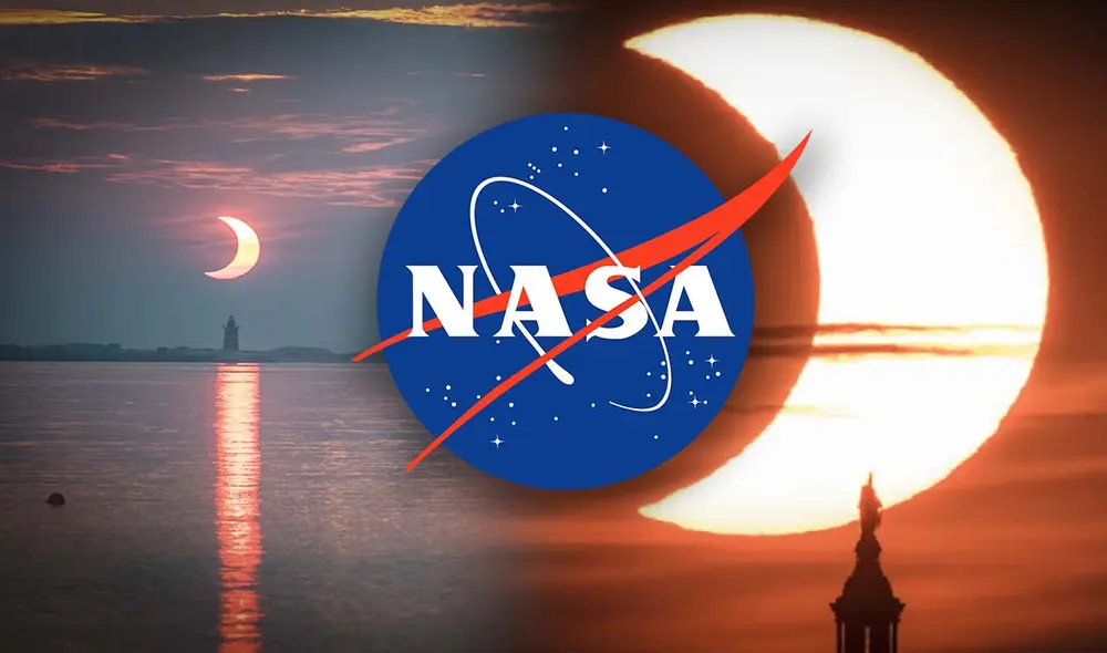 El 29 de marzo de 2025, un eclipse solar parcial será visible en América del Norte, Europa, África y Asia, ofreciendo un espectáculo único para millones de observadores. Foto: composición LR/NASA