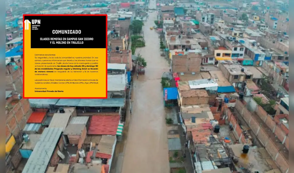Universidades en Trujillo suspenden clases presenciales por fuertes lluvias y huaicos. Foto: Composición LR/Gobierno Regional de La Libertad