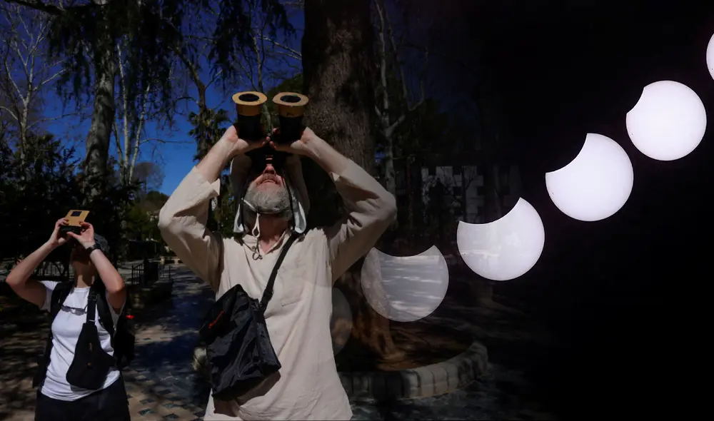 El eclipse solar parcial duró más de dos horas y no se repetirá hasta dentro de varios años. Foto: composición LR/Jon Nazca/Borja Suarez. El eclipse solar parcial duró más de dos horas y no se repetirá hasta dentro de varios años. Foto: composición LR/Jon Nazca/Borja Suarez.