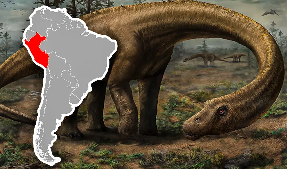 El 'Titanosaurio de Bagua' formaba parte de la familia de los saurópodos, dinosaurios herbívoros y terrestres. Foto: Composición LR/Dreamstime/Larazon. El 'Titanosaurio de Bagua' formaba parte de la familia de los saurópodos, dinosaurios herbívoros y terrestres. Foto: Composición LR/Dreamstime/Larazon.