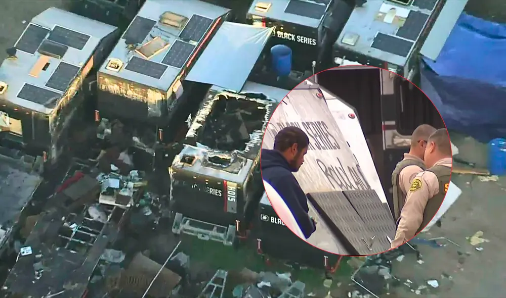 En California, inmigrantes y personas sin hogar tomaron un reconocido estacionamiento. Foto: KTLA/Telemundo 52