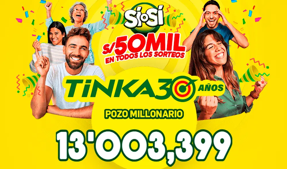Resultados de la Tinka de este domingo 30 de marzo. Foto: La Tinka Resultados de la Tinka de este domingo 30 de marzo. Foto: La Tinka