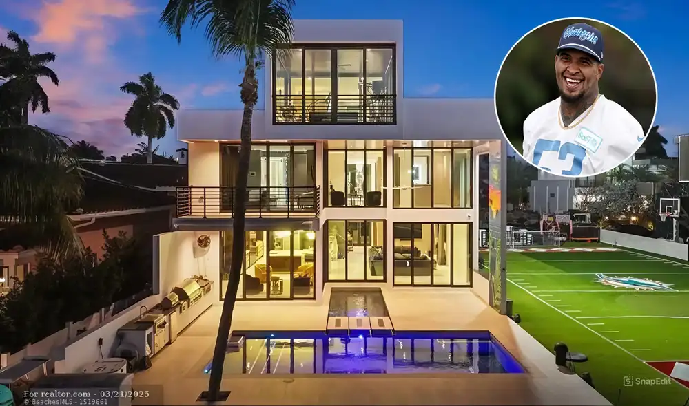 Mike Pouncey, exestrella de la NFL, vende su mansión en Fort Lauderdale por 6,95 millones de dólares, con un campo de fútbol americano privado y lujosas instalaciones. Foto: Composición LR/Realtor.com/FOX 2.