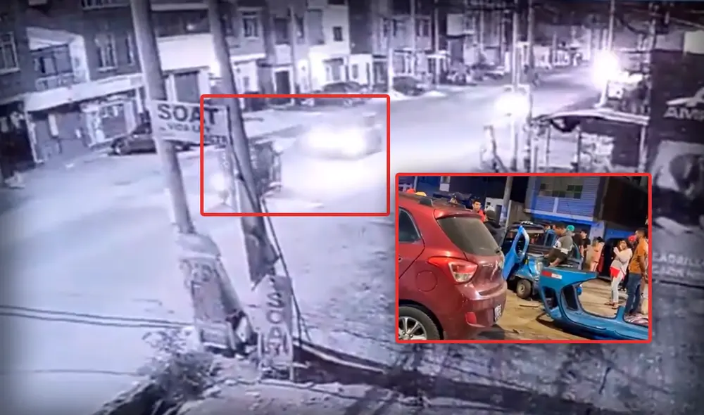 El médico, luego de impactar contra la mototaxi, chocó contra otros 4 vehículos. Foto: composición LR/Exitosa/captura de pantalla El médico, luego de impactar contra la mototaxi, chocó contra otros 4 vehículos. Foto: composición LR/Exitosa/captura de pantalla