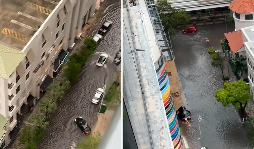 Las fuertes lluvias sorprendieron a los habitantes de Florida y perjudicó a aquellos que viajaban en auto. Foto: captura/difusión